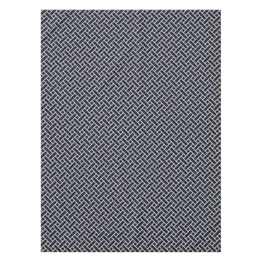  Navy Blue White Japan Weaving Pattern Tafelkleed (Voorkant)