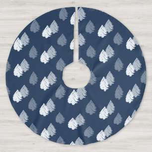 Navy Blue White-kerstboompatroon Kerstboom Rok