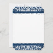 Navy Blue & White Lace Bow Rehearsal Dinner Kaart (Achterkant)