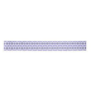Navy Blue White Lattice Art Deco Patroon Verjaarda Satijnen Lint