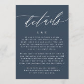 Navy Blue White legant The Wedding Kaart (Achterkant)