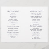 Navy Blue White Marble Folded Wedding Programme (Achterkant)