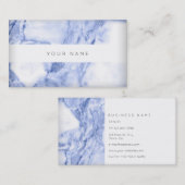Navy Blue White Marble Vip Abstract Visitekaartje (Voorkant / Achterkant)