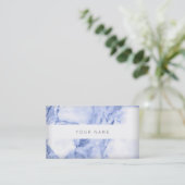 Navy Blue White Marble Vip Abstract Visitekaartje (Staand voorkant)