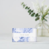 Navy Blue White Marble Vip Abstract Visitekaartje (Staand voorkant)