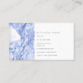 Navy Blue White Marble Vip Abstract Visitekaartje (Achterkant)
