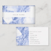 Navy Blue White Marble Vip Abstract Visitekaartje (Voorkant / Achterkant)