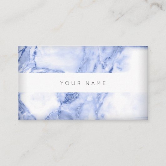 Navy Blue White Marble Vip Abstract Visitekaartje (Voorkant)