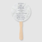 Navy Blue White Marmer Wedding Programme Handwaaier (Achterkant)