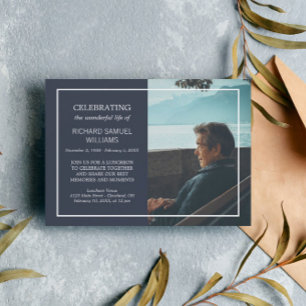 Navy Blue & White Minimal Celebring Life   Foto Kaart