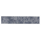 Navy Blue & White Modern Abstract Lineair Patroon Medium Tafelloper (Horizontaal)