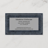 Navy Blue White Modern Blogger Consultant Business Visitekaartje (Achterkant)