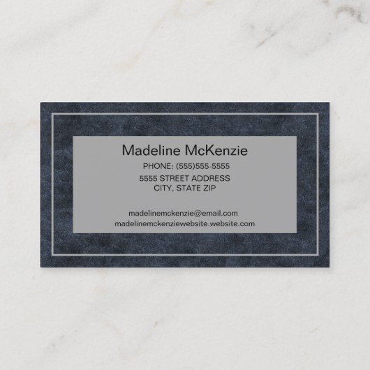 Navy Blue White Modern Blogger Consultant Business Visitekaartje (Achterkant)