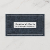 Navy Blue White Modern Blogger Consultant Business Visitekaartje (Voorkant)