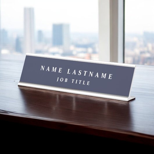 Navy Blue White Modern Elegant Professional Classy Bureau Naambordje