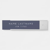 Navy Blue White Modern Elegant Professional Classy Deurbordje (Voorkant)