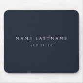 Navy Blue White Modern Elegant Professional Classy Muismat (Voorkant)