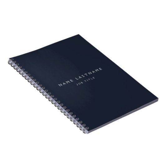 Navy Blue White Modern Elegant Professional Classy Notitieboek (Rechterzijde)