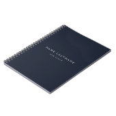 Navy Blue White Modern Elegant Professional Classy Notitieboek (Linkerzijde)