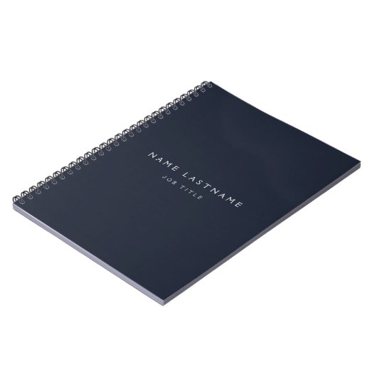 Navy Blue White Modern Elegant Professional Classy Notitieboek (Linkerzijde)