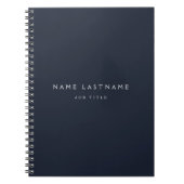 Navy Blue White Modern Elegant Professional Classy Notitieboek (Voorkant)