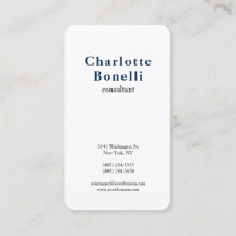 Navy Blue White Modern minimalist Professional