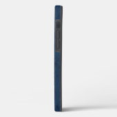 Navy Blue White Monogram, gepersonaliseerd Case-Mate iPhone Case (Achterkant / Links)