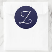 Navy Blue & White Monogram Initiaal zegels "Z" (Tas)