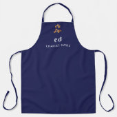 Navy blue white monogram name business logo schort (Voorkant)