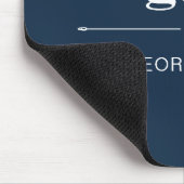 Navy Blue White Monogrammed Target Crosshair Muismat (Hoek)