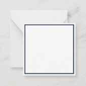 Navy Blue & White Monstera Leaf Flat Note Kaart Notitiekaartje (Achterkant)