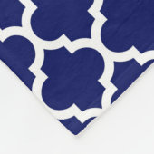 Navy Blue White Moroccan #5 Sky Blue Name Monogram Fleece Deken (Hoek)