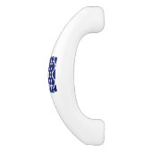 Navy Blue White Moroccan Quatrefoil Pattern #4 Keramische Kastgreep (Zijkant)