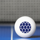 Navy Blue White Moroccan Quatrefoil Pattern #4 Pingpongbal (Net)