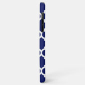 Navy Blue White Moroccan Quatrefoil Pattern #5 Case-Mate iPhone Case (Achterkant/links)