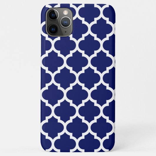 Navy Blue White Moroccan Quatrefoil Pattern #5 Case-Mate iPhone Case (Achterkant)