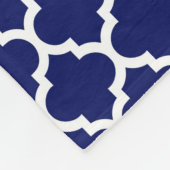 Navy Blue White Moroccan Quatrefoil Pattern #5 Fleece Deken (Hoek)