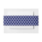 Navy Blue White Moroccan Quatrefoil Pattern #5 Uitnodigingen Wikkel (Voorkant Voorbeeld)