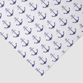 Navy Blue white nautical ankerpatroon Tissuepapier (Detail)