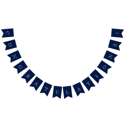 Navy Blue & White Nautical Gefeliciteerd Vlaggetjes (Alle)