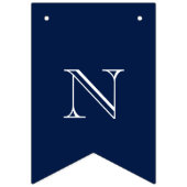 Navy Blue & White Nautical Gefeliciteerd Vlaggetjes (Derde vlag)