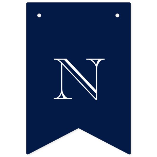 Navy Blue & White Nautical Gefeliciteerd Vlaggetjes (Derde vlag)