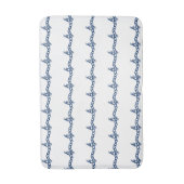 Navy Blue white nautical-kabelgolven patroon Badmat (Voorkant Verticaal)