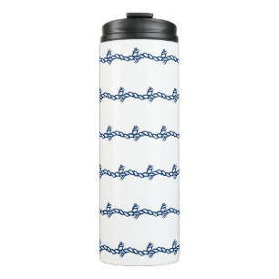 Navy Blue White-nautical-kabelgolven Therma Thermosbeker