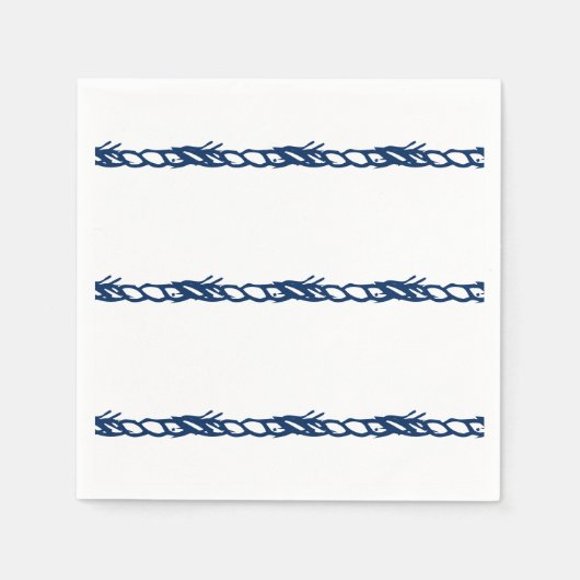 Navy Blue white nautical-ropentroepering Napki Servet (Voorkant)