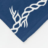 Navy Blue white nautical-touwgolven patroon Vleece Fleece Deken (Hoek)