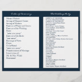 Navy Blue White Nautical Wedding Ceremony Programm (Voorkant)