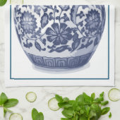 Navy Blue White New England Hamptons Ginger Jar Theedoek (Gevouwen)