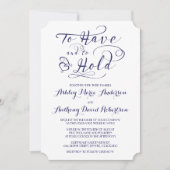 Navy Blue White, om een harthuwelijk te houden Kaart (Voorkant)