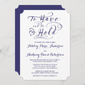 Navy Blue White, om een harthuwelijk te houden Kaart (Voorkant / Achterkant)